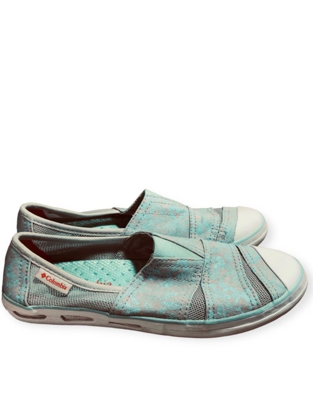 Columbia Aqua Blue Canvas Mesh Slip-On Shoes